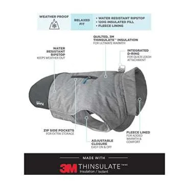Weatherproof Dog Coat with Thinsulate for Cold Weather