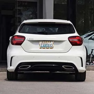 2Pcs Rainbow Retro License Plate Frames Cover Holders Stainless Steel Rainbow Retro License Plate Cover with Screw Caps Cover and Screwdriver Set - 2-Hole for Girl Women (Rainbow Retro)