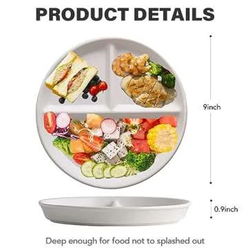 PUPOPIK Unbreakable Divided Plates Set - Eco-Friendly Dining Solution