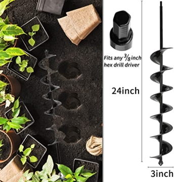 TCBWFY 3x24 Inch Auger Drill Bit for All Your Planting Needs