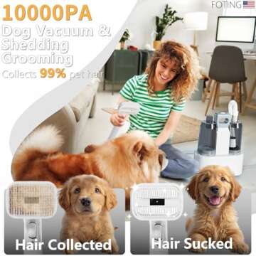 FOTING 6 in 1 Dog Grooming Vacuum for Easy Grooming