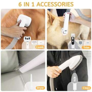 FOTING 6 in 1 Dog Grooming Vacuum for Easy Grooming