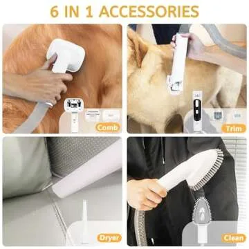 FOTING 6 in 1 Dog Grooming Vacuum for Easy Grooming