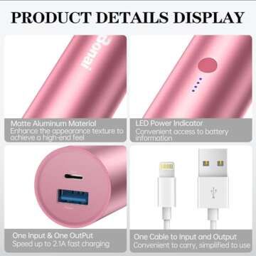 Portable Power Bank 5000mAh for iPhone and Android