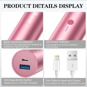 Portable Power Bank 5000mAh for iPhone and Android