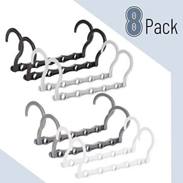 Mr. Pen- Space Saving Hangers for Clothes, 8 Pack, Mixed Color Space Saver Hangers, Shirt Hangers Space Saving, Clothes Hanger Organizer, Hanger Space Saver, Magic Hangers, Black Gray White