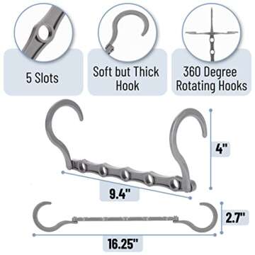 Mr. Pen- Space Saving Hangers for Clothes, 8 Pack, Mixed Color Space Saver Hangers, Shirt Hangers Space Saving, Clothes Hanger Organizer, Hanger Space Saver, Magic Hangers, Black Gray White