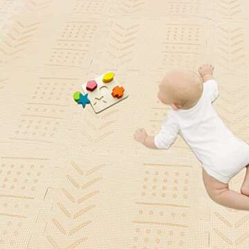 qqpp EVA 18 Tiles Baby Play Mat for Playing, Interlocking Foam Floor Mats for Tummy Time & Crawling,...