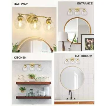Emak Gold Bathroom Light 3-Light Fixture for Luxury Homes