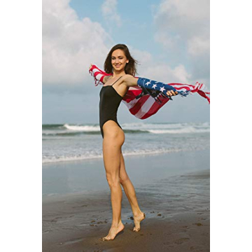 SHU-SHI Womens Beach Swimsuit Cover Up American Flag Sarong Wrap & Coconut Clip