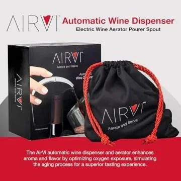 AirVi Automatic Wine Dispenser - Electric Aerator Pourer Spout, No-Spill, Hands-Free Wine Pouring, O...