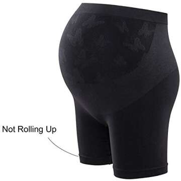 GINKANA Maternity Shapewear Soft Seamless Pregnancy Belly Support Underwear for Dresses Black