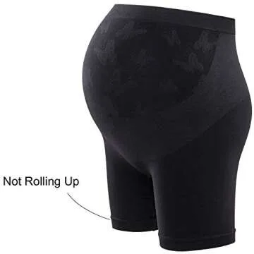 GINKANA Maternity Shapewear Soft Seamless Pregnancy Belly Support Underwear for Dresses Black