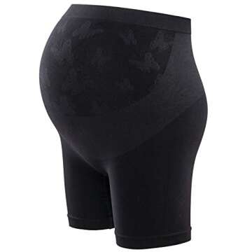 GINKANA Maternity Shapewear Soft Seamless Pregnancy Belly Support Underwear for Dresses Black