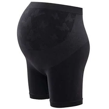 GINKANA Maternity Shapewear Soft Seamless Pregnancy Belly Support Underwear for Dresses Black