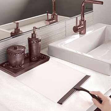 Hiware All-Purpose Shower Squeegee for Shower Doors, Bathroom, Window and Car Glass - Bronze, Stainless Steel, 12 Inches