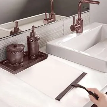 Hiware All-Purpose Shower Squeegee for Shower Doors, Bathroom, Window and Car Glass - Bronze, Stainless Steel, 12 Inches