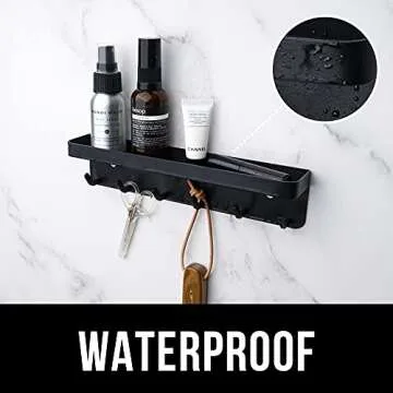 Magnetic Key Holder with Shelf and Hooks for Stylish Organization