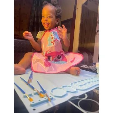 Silicone Painting Mat with Magnetic Cup and Kids Aprons
