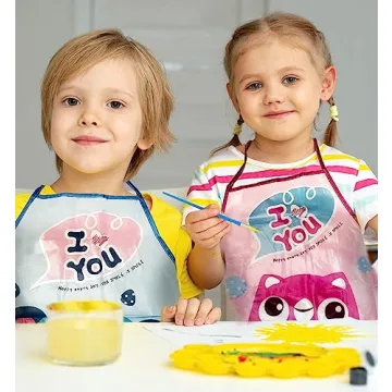 Silicone Painting Mat with Magnetic Cup and Kids Aprons