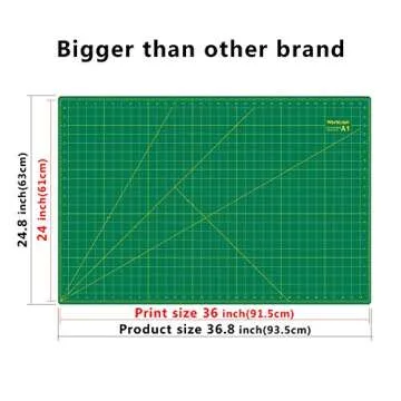 WORKLION 24" x 36" Large Self Healing PVC Cutting Mat, Double Sided, Gridded Rotary Cutting Board fo...