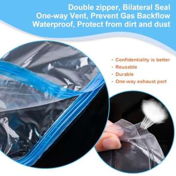 Compression Bags for Travel, 10 PCS Space Saver Bags, Hand Roll Vacuum Packing Bags for Travel, No Vacuum Needed, (3 Large, 3 Medium, 4 Small), Clothing, Luggage, Home Organizers Storage Bags