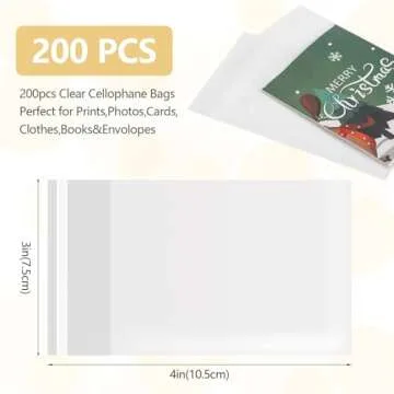 SOMIOCO Clear Cellophane Bags Self Adhesive Treat Bags Cello Cookie Bags Small Self Sealing Plastic ...