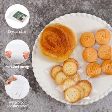SOMIOCO Clear Cellophane Bags Self Adhesive Treat Bags Cello Cookie Bags Small Self Sealing Plastic gift Bags 1.4 Mil for Bakery Candies Candle Soap Card 200 Pcs 3 x 4In