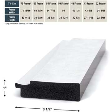 Contemporary Silver Deco TV Frame for Samsung The Frame