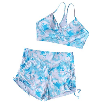 Stylish Floerns Tie Dye Ruched Bikini Set for Women