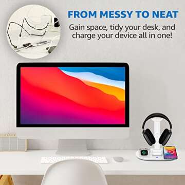 BeFox Headphone Stand with 4 in 1 Charger for All Devices