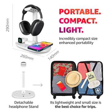BeFox Headphone Stand with 4 in 1 Charger for All Devices