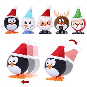 Max Fun 24 Pack Christmas Wind Up Toys Stocking Stuffers for Christmas Party Favors Goody Bag Filler (Christmas)
