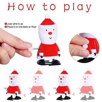 Max Fun 24 Pack Christmas Wind Up Toys Stocking Stuffers for Christmas Party Favors Goody Bag Filler (Christmas)