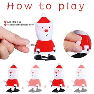 Max Fun 24 Pack Christmas Wind Up Toys Stocking Stuffers for Christmas Party Favors Goody Bag Filler (Christmas)