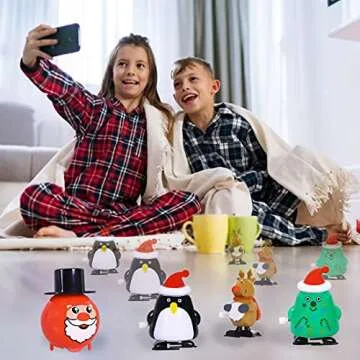 Max Fun 24 Pack Christmas Wind Up Toys Stocking Stuffers for Christmas Party Favors Goody Bag Filler (Christmas)