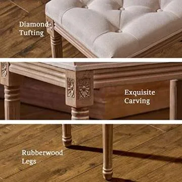 Elegant VONLUCE Ottoman Stool - Versatile Home Accent