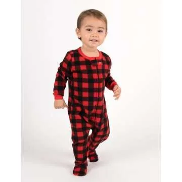 Family Matching Footed Fleece Pajamas for All Ages