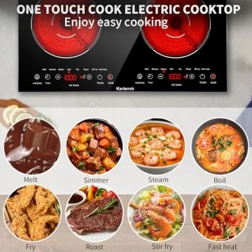 Karienvir Electric Cooktop with 2 Burners and Touch Control