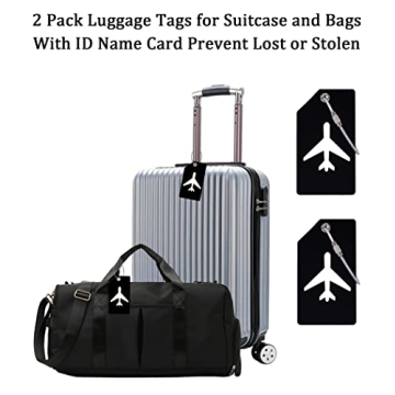 2 Pack Bright Silicone Luggage Tags with Name ID Card