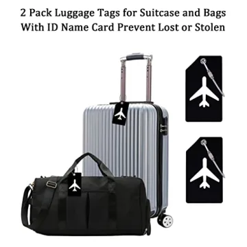 2 Pack Bright Silicone Luggage Tags with Name ID Card