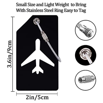 2 Pack Bright Silicone Luggage Tags with Name ID Card