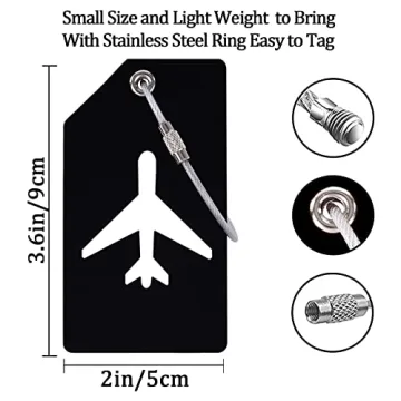 2 Pack Bright Silicone Luggage Tags with Name ID Card