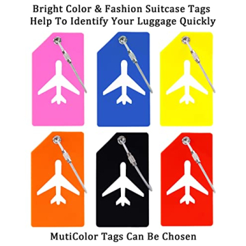 2 Pack Bright Silicone Luggage Tags with Name ID Card
