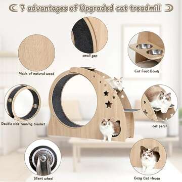 5-in-1 Cat Wheel for Indoor Cats - Silent & Stylish Exercise