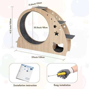 5-in-1 Cat Wheel for Indoor Cats - Silent & Stylish Exercise