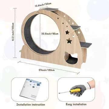 5-in-1 Cat Wheel for Indoor Cats - Silent & Stylish Exercise
