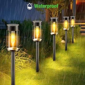 Nipify LED Solar Pathway Lights for Garden Lawn Path