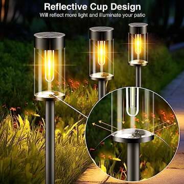 Nipify LED Solar Pathway Lights for Garden Lawn Path