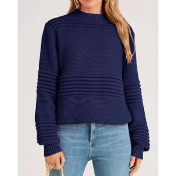 KIRUNDO Knit Sweater for Women - Trendy Fall Winter Wear